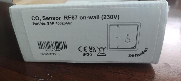 Zehnder CO2 sensor RF 67 - inbouw 230V, Doe-het-zelf en Verbouw, Ventilatie en Afzuiging, Nieuw, Ventilator, Verzenden