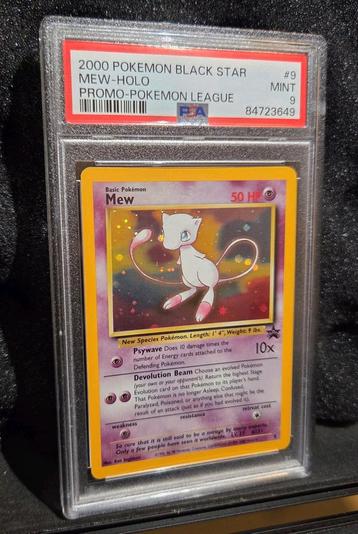PSA 9 - Mew Holo #9 (2000 Pokemon Black Star Promo) beschikbaar voor biedingen