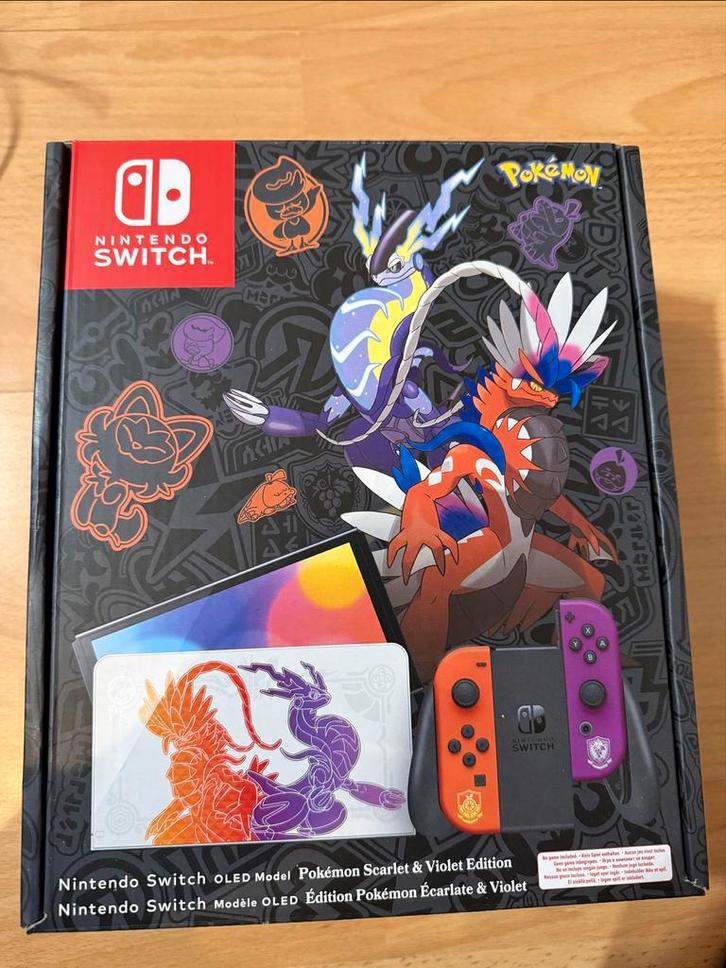 Nintendo Switch OLED Pokémon Scarlet/Violet Editie, Spelcomputers en Games, Spelcomputers | Nintendo Switch, Zo goed als nieuw