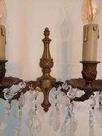 Franse Brocante Wandlamp Barok glas luster kandelaar, Ophalen of Verzenden