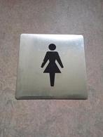 Pictogram RVS bordje/plaatje/tegeltje dames toilet/WC, Overige typen, Gebruikt, Ophalen of Verzenden