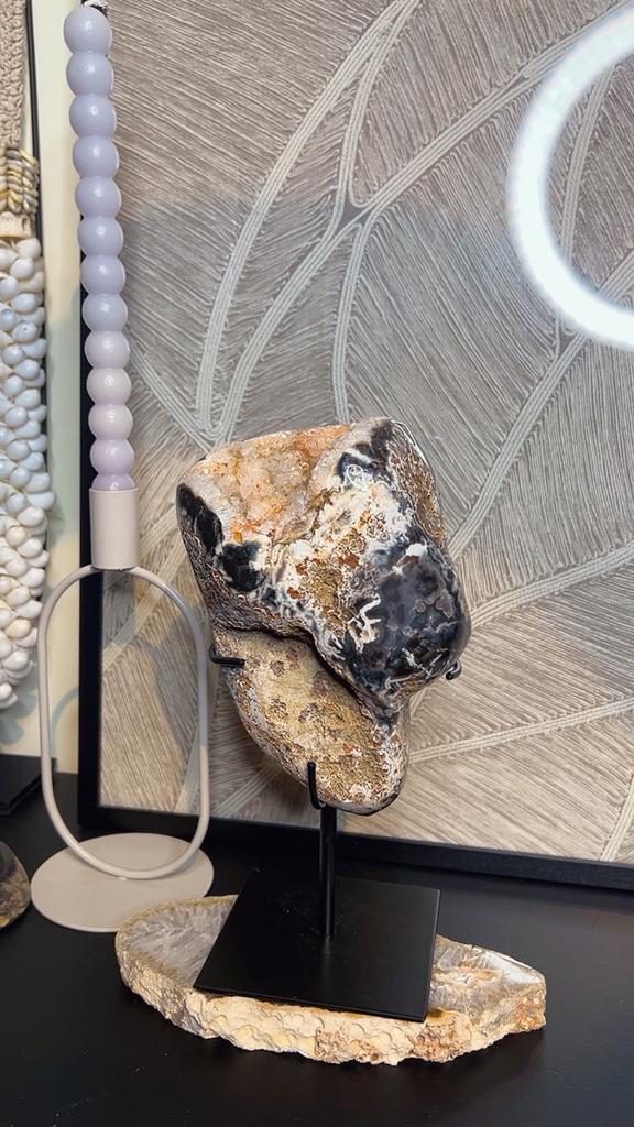 Exclusief: rotsagaat op standaard, Huis en Inrichting, Woonaccessoires | Overige, Zo goed als nieuw, Ophalen of Verzenden