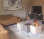 Leuke salontafel  drie  poefjes., 50 tot 100 cm, Vierkant, Zo goed als nieuw, Minder dan 50 cm