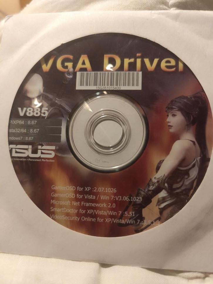 ASUS VGA Driver V885 - Windows XP/Vista/7, Computers en Software, Besturingssoftware, Gebruikt, Windows, Ophalen of Verzenden