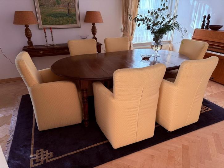 Eetkamerstoelen - 8 stuks, Huis en Inrichting, Stoelen, Gebruikt, Vijf, Zes of meer stoelen, Stof, Overige kleuren, Ophalen