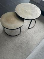 Goudkleurige salontafels - 2 stuks v Loods 5, Huis en Inrichting, Tafels | Salontafels, Ophalen, Gebruikt, Rond, 50 tot 100 cm