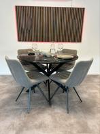 Marmeren tafel incl. stoelen, Huis en Inrichting, Tafels | Eettafels, Ophalen, Zo goed als nieuw, Rond
