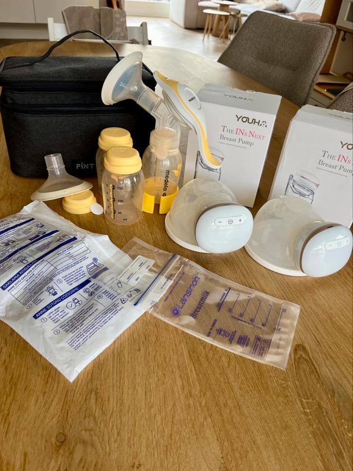 Complete kolfset: Youha The Ins Next, Kinderen en Baby's, Babyvoeding en Toebehoren, Zo goed als nieuw, Borstkolf, Ophalen of Verzenden