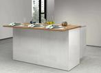 Dcarnelo Keukeneiland - 155x90x90cm Wit & Eiken zgan, Huis en Inrichting, Keuken | Keukenelementen, Ophalen, Nieuw, Wit