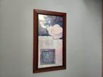 Mooi groot schilderij met glas van Aziatische vrouw, Antiek en Kunst, Kunst | Tekeningen en Foto's, Ophalen of Verzenden