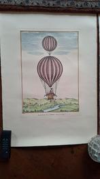 Antieke Ballonvaart Prenten twee (prent alleen is 35x25cm), Ophalen of Verzenden