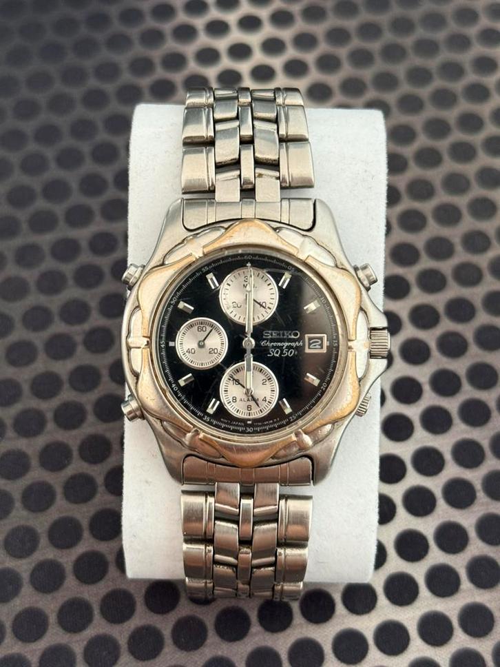 Seiko 7T32-6G80, Sieraden, Tassen en Uiterlijk, Horloges | Heren, Gebruikt, Seiko, Staal, Ophalen of Verzenden