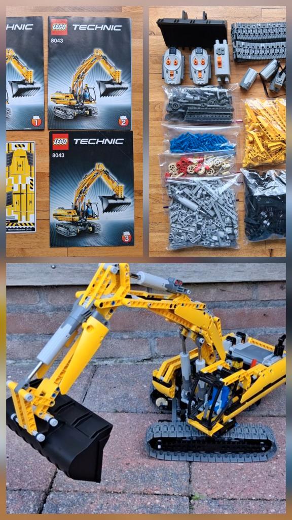 Lego technic graafmachine 8043 complete set met boekjes, Kinderen en Baby's, Speelgoed | Duplo en Lego, Zo goed als nieuw, Ophalen of Verzenden