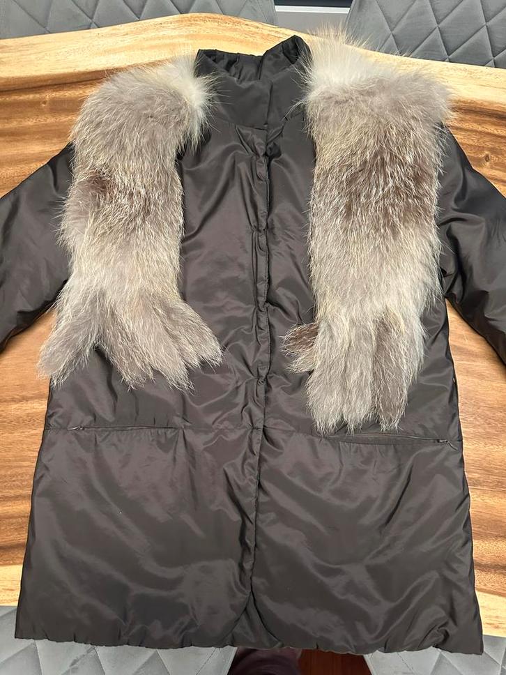 Ermanno Scervino Winterjas met Bontkraag - Maat M, Kleding | Dames, Jassen | Zomer, Zo goed als nieuw, Maat 38/40 (M), Bruin, Ophalen of Verzenden