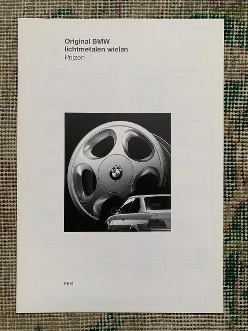 Nederlands prijslijst originele BMW lichtmetalen velgen 1994, Boeken, Auto's | Folders en Tijdschriften, Nieuw, BMW, Ophalen of Verzenden