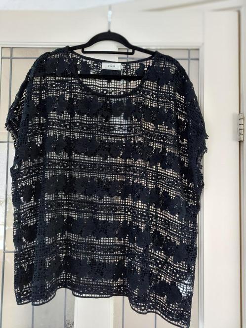 Nieuwe zwarte transparant kanten top van Zizzi, mt L(50/52i, Kleding | Dames, Grote Maten, Nieuw, Shirt of Top, Zwart, Ophalen of Verzenden