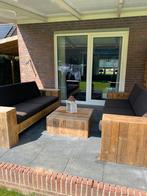 Loungeset, tuinset, steigerhout, Tuin en Terras, Ophalen, Gebruikt, 6 zitplaatsen, Bank