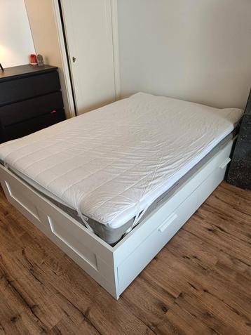 Ikea Brimnes 140x200 bed + lattenbodems + matras + topper beschikbaar voor biedingen