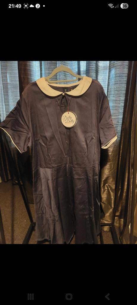 Dolly and Dotty Vintage Jurk - Maat 50 (22) - Nieuw!, Kleding | Dames, Jurken, Nieuw, Maat 46/48 (XL) of groter, Blauw, Ophalen of Verzenden