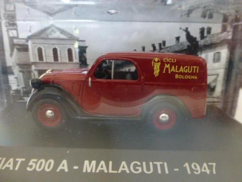 Fiat 500 A Malaguti met tijdschrift, Hobby en Vrije tijd, Modelauto's | 1:43, Nieuw, Auto, Overige merken, Ophalen of Verzenden