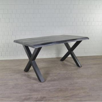 22006 Eettafel mangohout, zwart gelakt beschikbaar voor biedingen