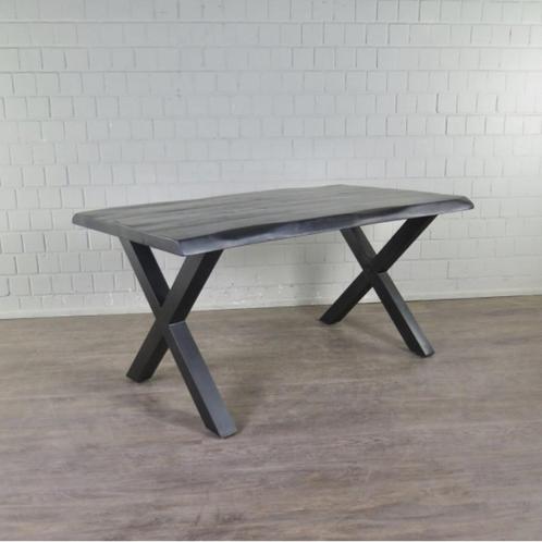 22006 Eettafel mangohout, zwart gelakt, Huis en Inrichting, Tafels | Eettafels, Nieuw, Overige houtsoorten, Ophalen of Verzenden