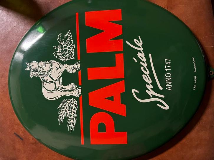 Palm Emaille Reclamebord - Nette Staat, Verzamelen, Biermerken, Zo goed als nieuw, Palm, Ophalen