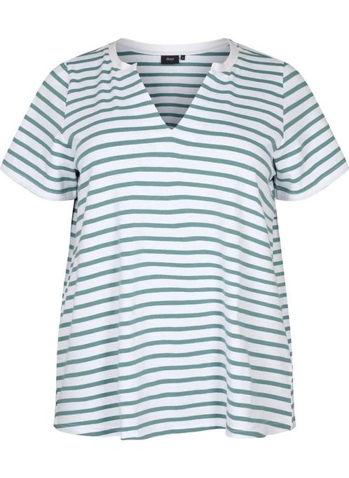 7994 gestreept shirt van Zizzi - maat M 46/48, Kleding | Dames, Grote Maten, Nieuw, Shirt of Top, Wit, Verzenden