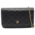 Chanel Wallet On Chain Bag Caviar Black Gold Hardware, Ophalen of Verzenden, Zo goed als nieuw, Zwart, Handtas