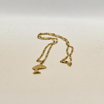 Gouden ketting en hanger 18kt. goud totaal 18,3 gram beschikbaar voor biedingen