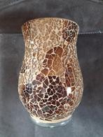 Bruin mozaïek vaas., Huis en Inrichting, Woonaccessoires | Vazen, Overige kleuren, Ophalen of Verzenden, Minder dan 50 cm, Glas