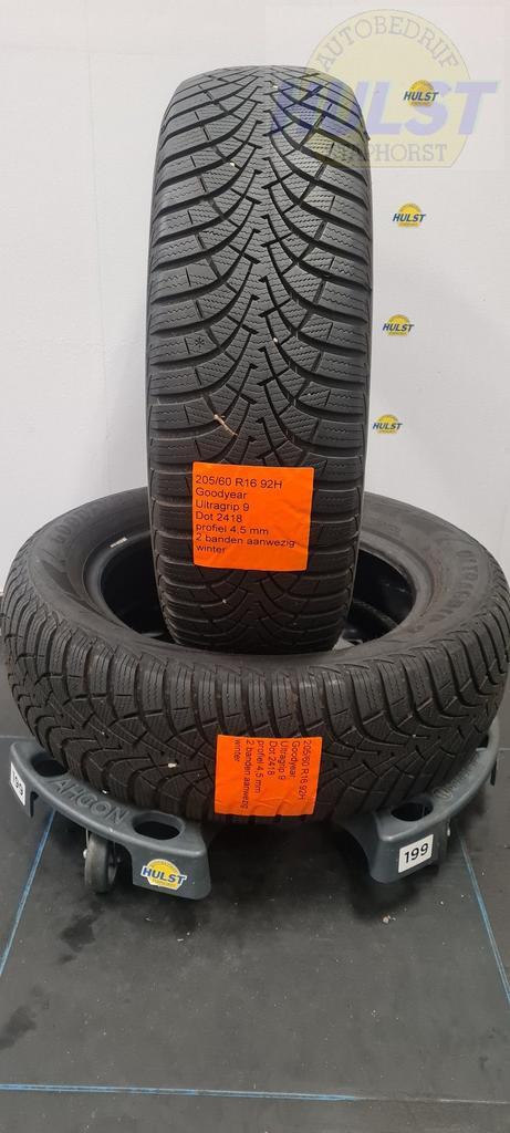 2 gebruikte Goodyear winterbanden 205/60 R16 92H, Auto-onderdelen, Banden en Velgen, Band(en), Winterbanden, 16 inch, 205 mm, Personenwagen