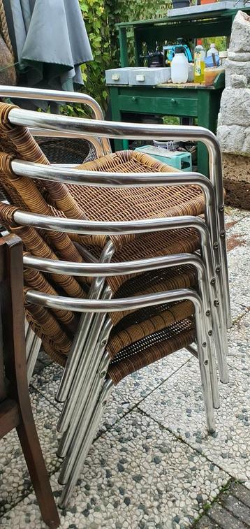 5 zeer goede extra stevige terras stoelen , robuust sterk beschikbaar voor biedingen
