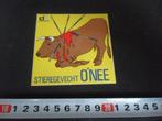 sticker stieregevecht O NEE dierenbescherming, Verzamelen, Stickers, Ophalen, Zo goed als nieuw