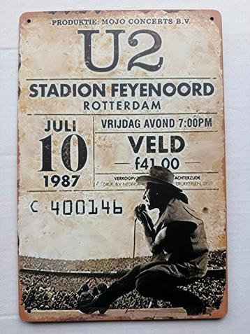 U2 Stadion Feyenoord Reclamebord 30 bij 20 beschikbaar voor biedingen