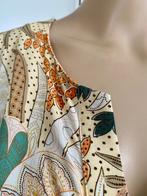 J181 River Woods maat 42=L jurk jurkje geel/groen/beige, Kleding | Dames, Jurken, River Woods, Beige, Maat 42/44 (L), Ophalen of Verzenden