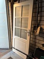 Tussendeur met melkglas, Doe-het-zelf en Verbouw, Deuren en Horren, Ophalen, Gebruikt, 80 tot 100 cm, Binnendeur
