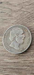Zilveren gulden 1865 Willem 3 met mooie patiën, Postzegels en Munten, Munten | Nederland, 1 gulden, Koning Willem III, Zilver