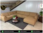 GRATIS LEVERING U-bank Lichtbruin 350x265x160 SHOWROOMMODEL, Hoekbank, Ophalen of Verzenden, Stof, Vierpersoons of meer