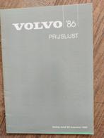 Volvo prijslijst brochure 1985, Volvo, Zo goed als nieuw, Volvo, Ophalen of Verzenden