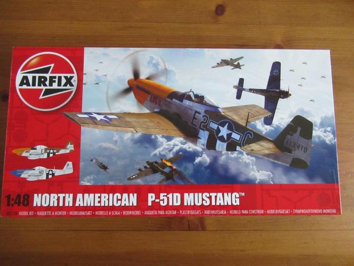P-51D Mustang  (Airfix 1/48), Hobby en Vrije tijd, Modelbouw | Vliegtuigen en Helikopters, Nieuw, Vliegtuig, Groter dan 1:72, Overige merken