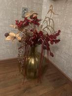 Decoratieve vaas met bloemstuk, Ophalen, 50 tot 75 cm, Rood, Glas