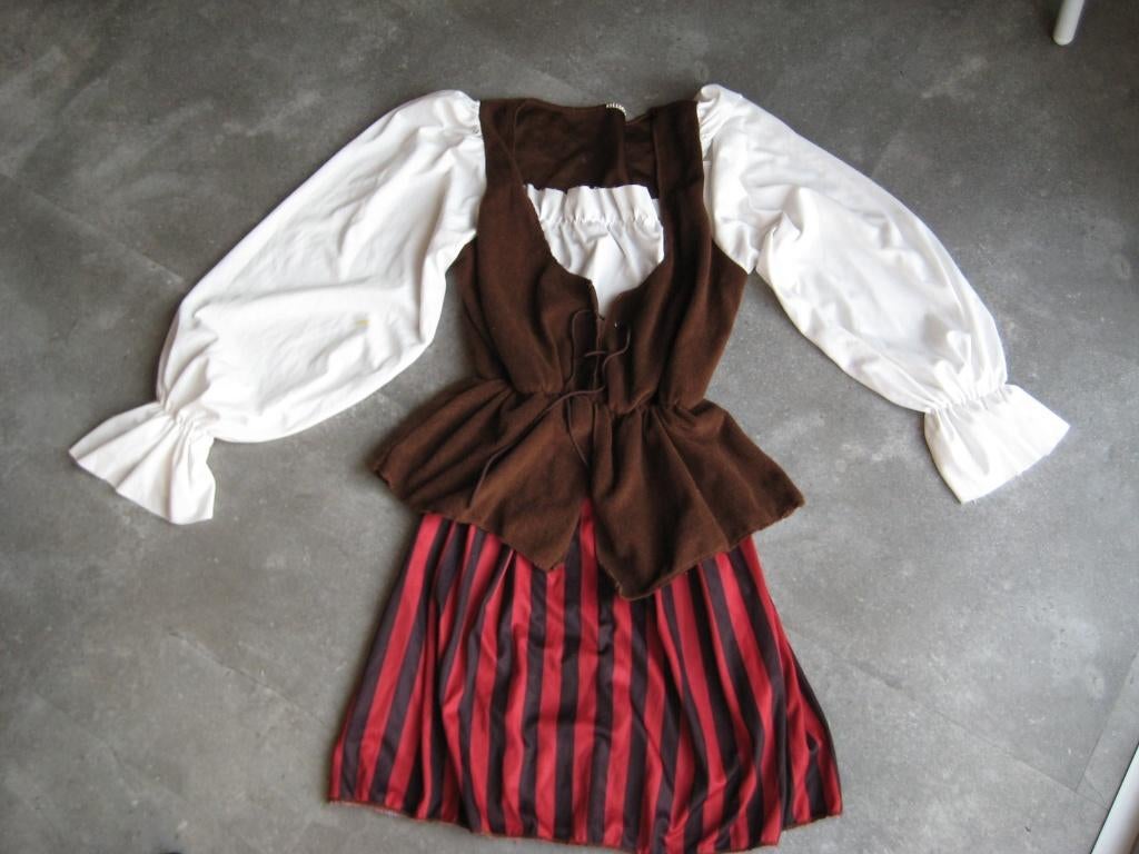 carnaval piraten jurk maat xl, Ophalen of Verzenden, Zo goed als nieuw, Maat 46/48 (XL) of groter, Carnaval