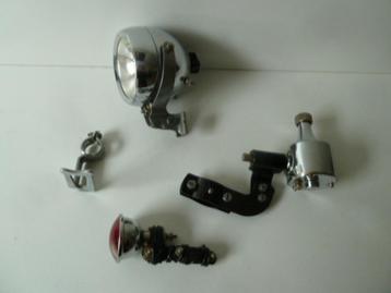 antieke fiets VERLICHINGS SET oldtimer fietslamp  no carbid beschikbaar voor biedingen