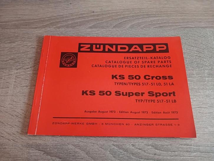 Zundapp Onderdelenboek KS 50 Cross/Supersport uitg: 08-1973, Fietsen en Brommers, Handleidingen en Instructieboekjes, Gebruikt