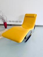 B&B Italia Design Chaise Longue – Yellow Leather, Huis en Inrichting, Fauteuils, Ophalen, 100 tot 125 cm, Leer, Zo goed als nieuw