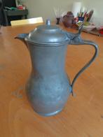 Antieke tinnen Kan met deksel.  24 cm hoog., Antiek en Kunst, Ophalen