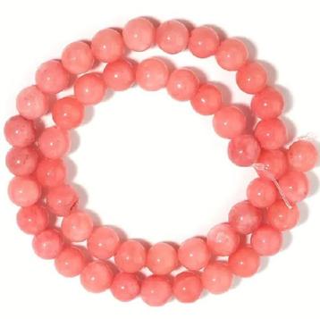 Streng Zalmroze Chalcedoon edelsteen kralen 8 mm beschikbaar voor biedingen
