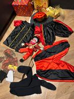 Pietenpak maat 116 rood zwart set sinterklaas luxe pop, Diversen, Sinterklaas, Ophalen of Verzenden, Zo goed als nieuw