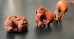 Ojimes in buxushout van runderen en paard, Antiek en Kunst, Ophalen of Verzenden